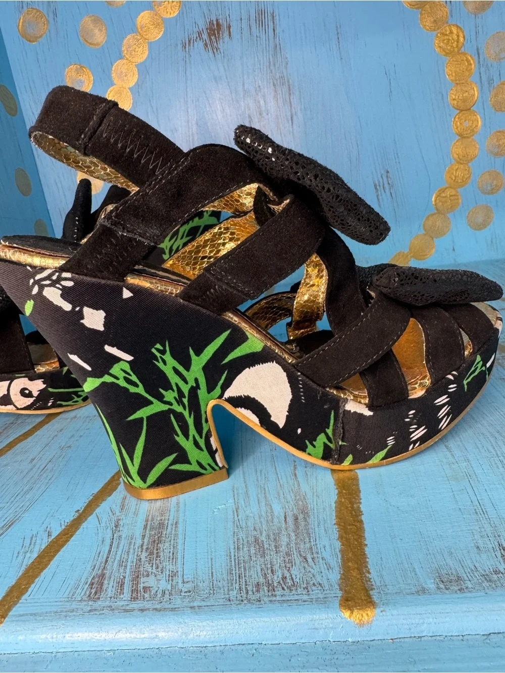 Irregular Choice Panda & Bamboo Print - size 7.5